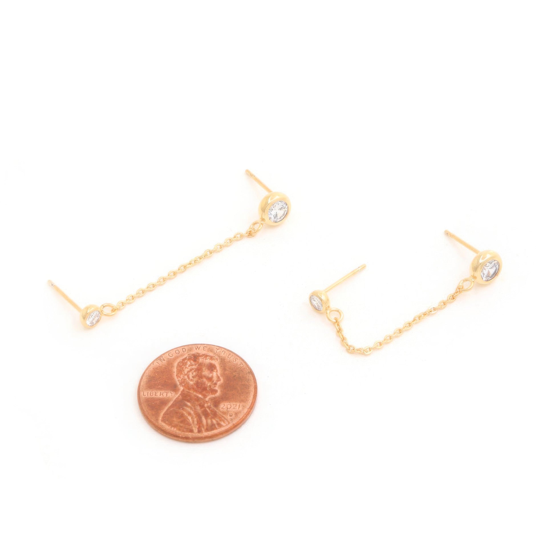 Dragonfly Lane Boutique 14k Gold Dipped Chain Earring JEWELRY