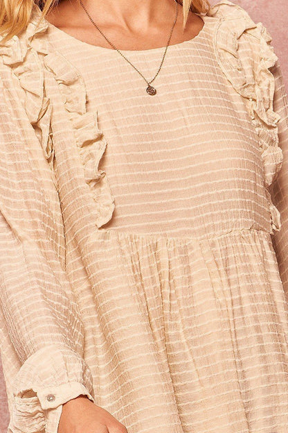 A Semi-sheer Striped Woven Top