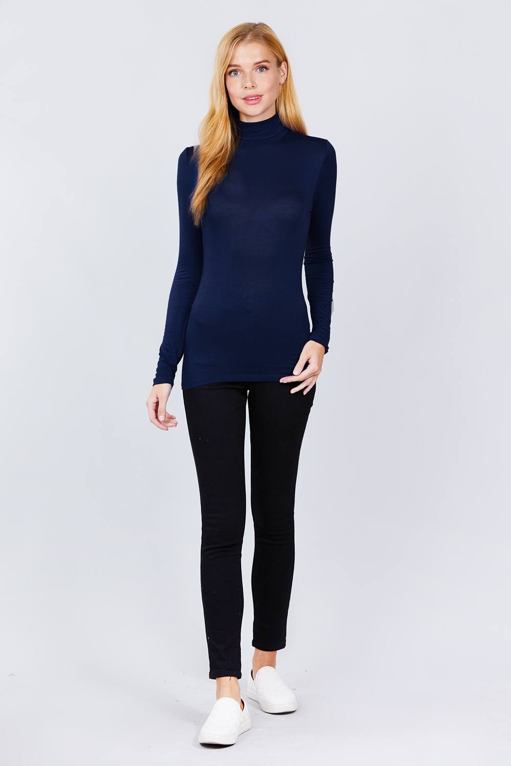 Turtle Neck Rayon Jersey Top