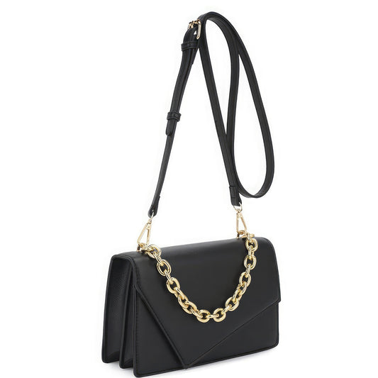 Smooth Plain Chain Link Crossbody Bag, sleek and modern accessory