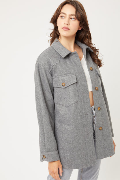 Jq Fleece Oversized Shacket, chic and versatile piece