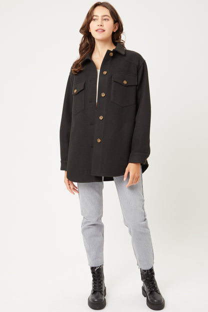 Jq Fleece Oversized Shacket, chic and versatile piece