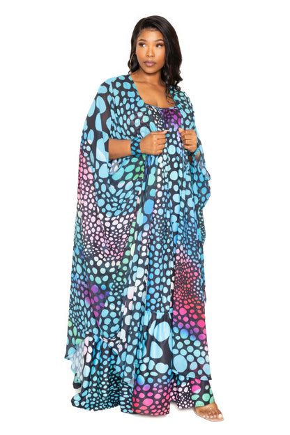 Dot Robe With Wrist Band