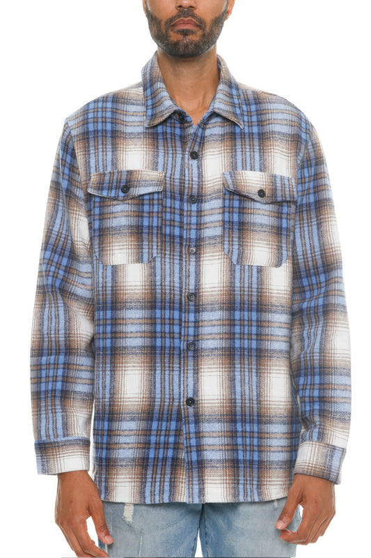 Dragonfly Lane Boutique Men's Checkered Soft Flannel Shacket SALE