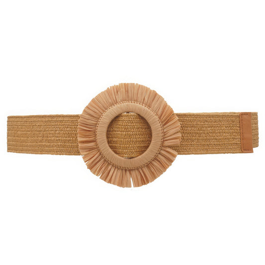 Fringe Circle Straw Belt