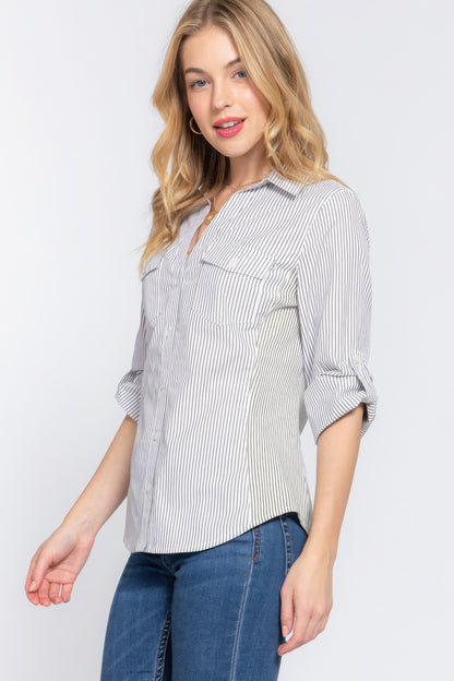 Long Slv Y/d Stripe Woven Shirt, high-quality materials, a classic striped design