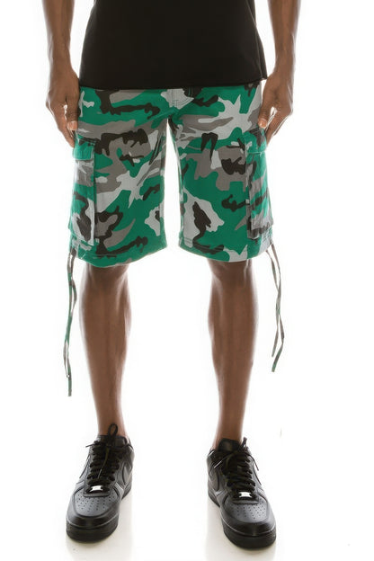 Dragonfly Lane Boutique Men's Camo Belted Cargo Shorts