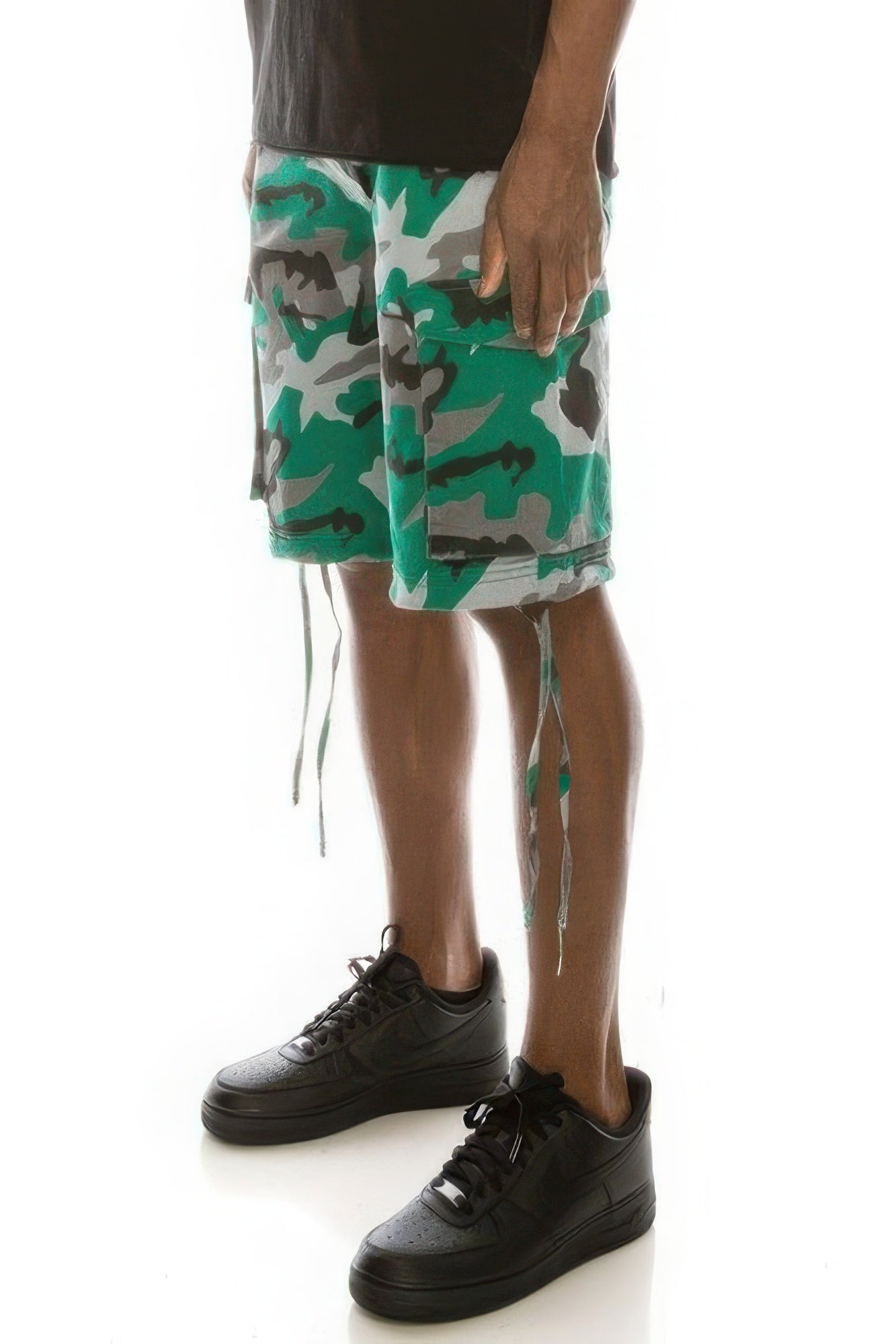 Dragonfly Lane Boutique Men's Camo Belted Cargo Shorts