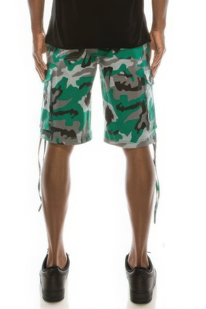 Dragonfly Lane Boutique Men's Camo Belted Cargo Shorts