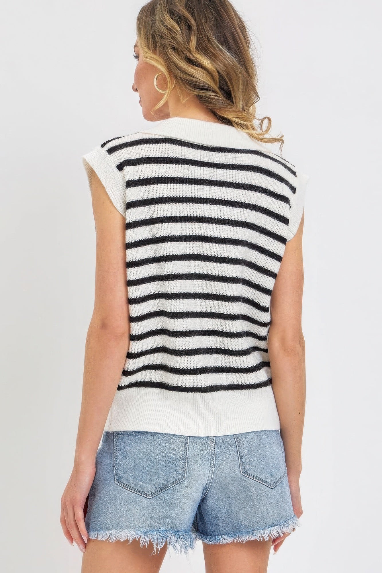 Flower Patch Stripe Knit Top, stylish and versatile top