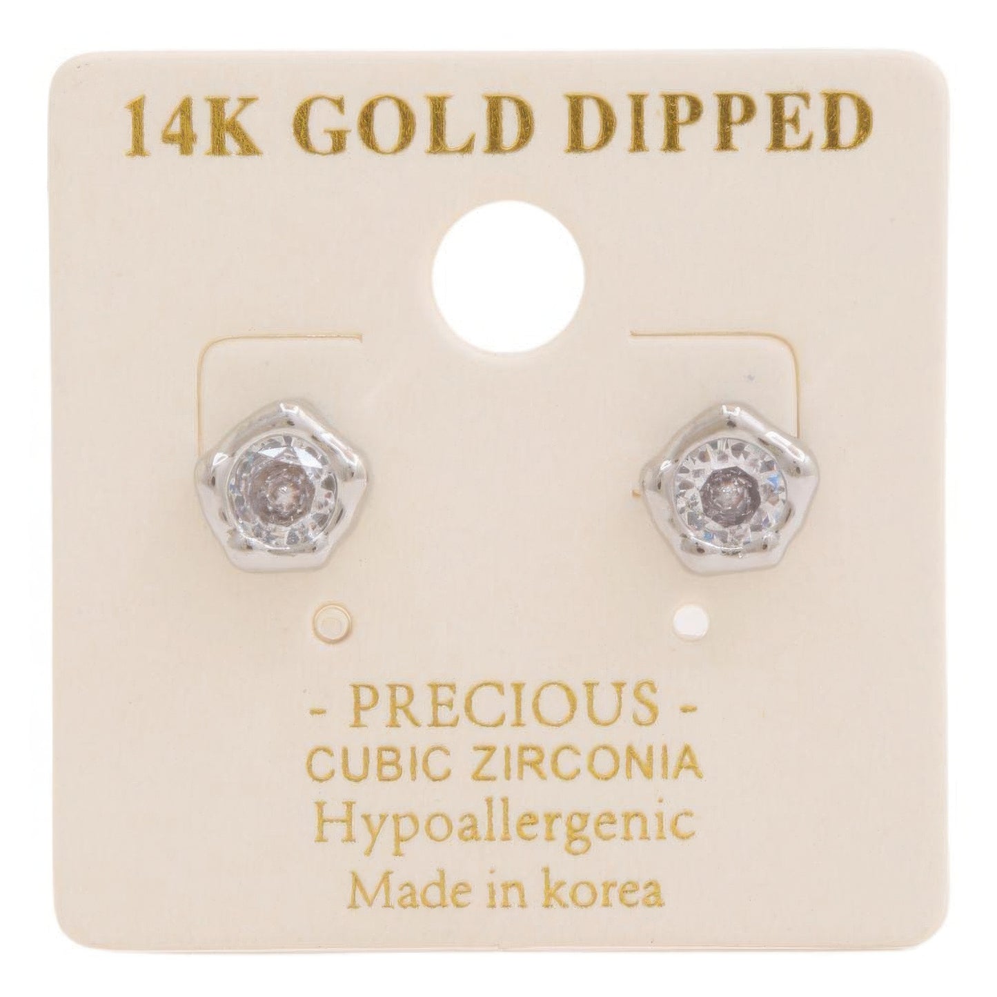 14k Gold Dipped Cz Stone Stud Earring & timeless