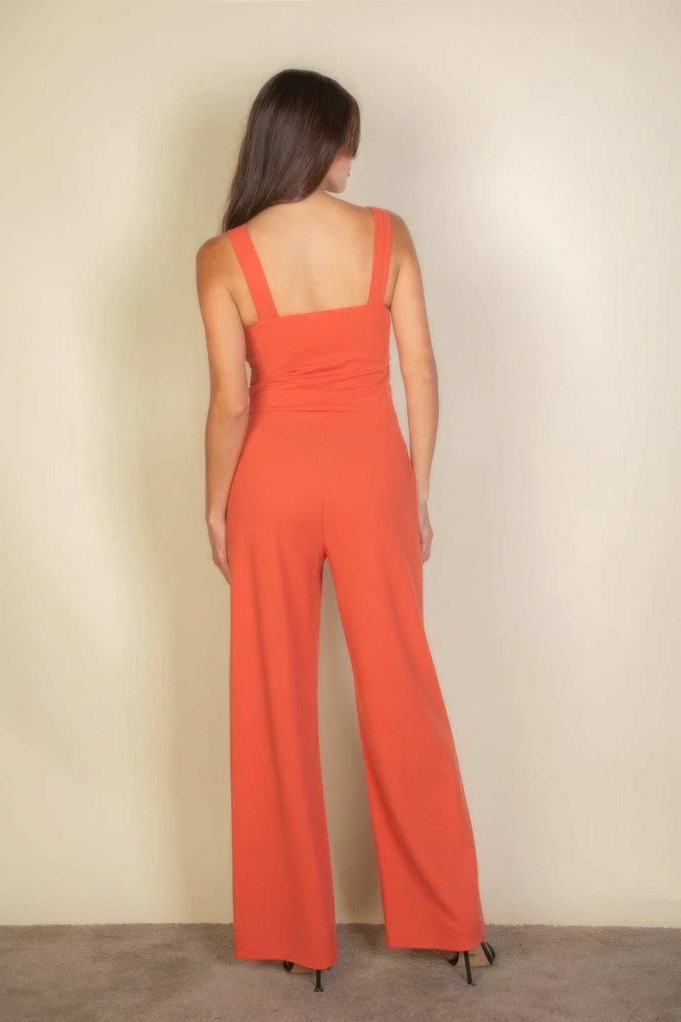 Notched neck Cami jumpsuit, a flattering notched neckline