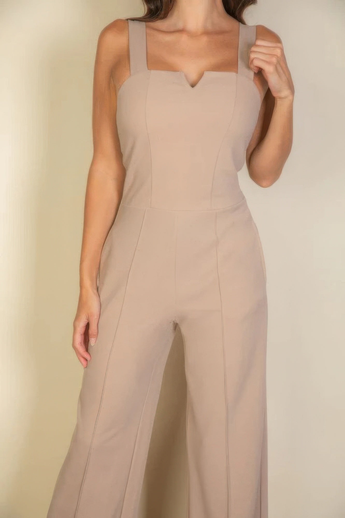 Notched neck Cami jumpsuit, a flattering notched neckline