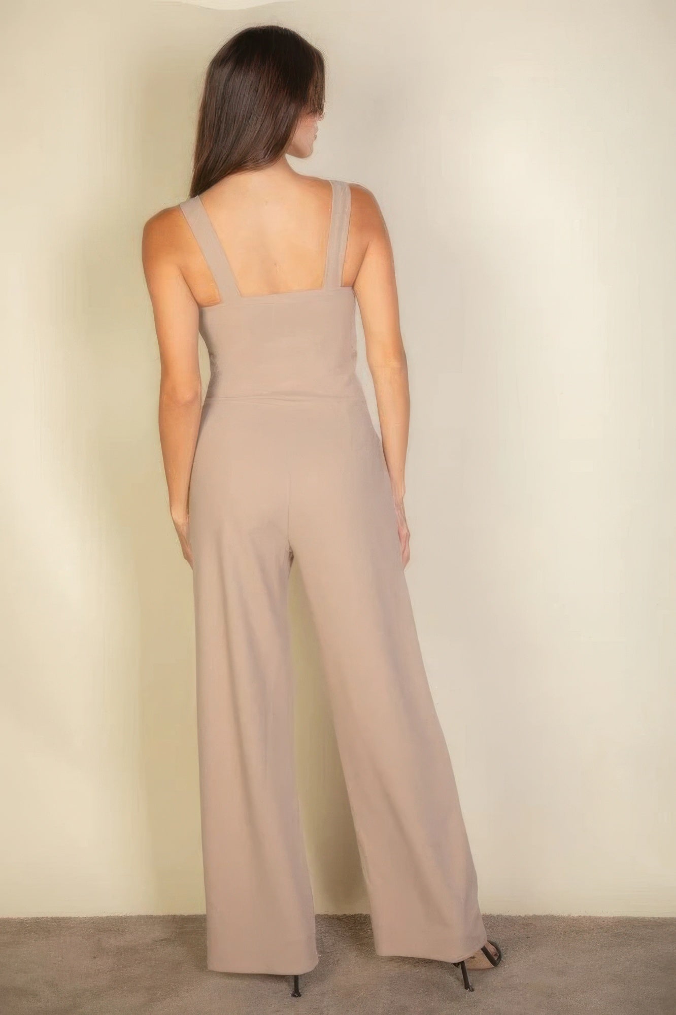 Notched neck Cami jumpsuit, a flattering notched neckline