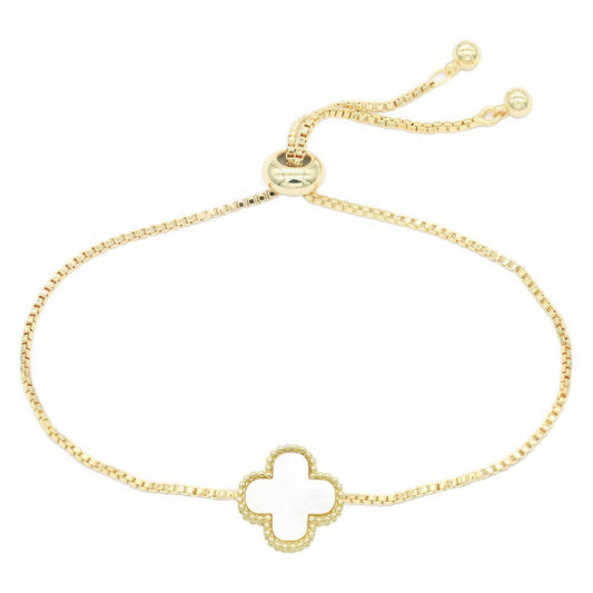 Metal Clover Charm Adjustable Bracelet, versatile and stylish accessory