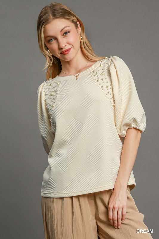 Puff Sleeve Knit Top a blend of elegance + comfort