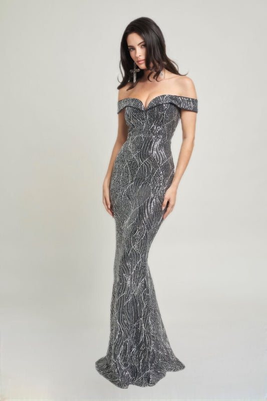 Dragonfly Lane Boutique Sirene Sequins Maxi Dress