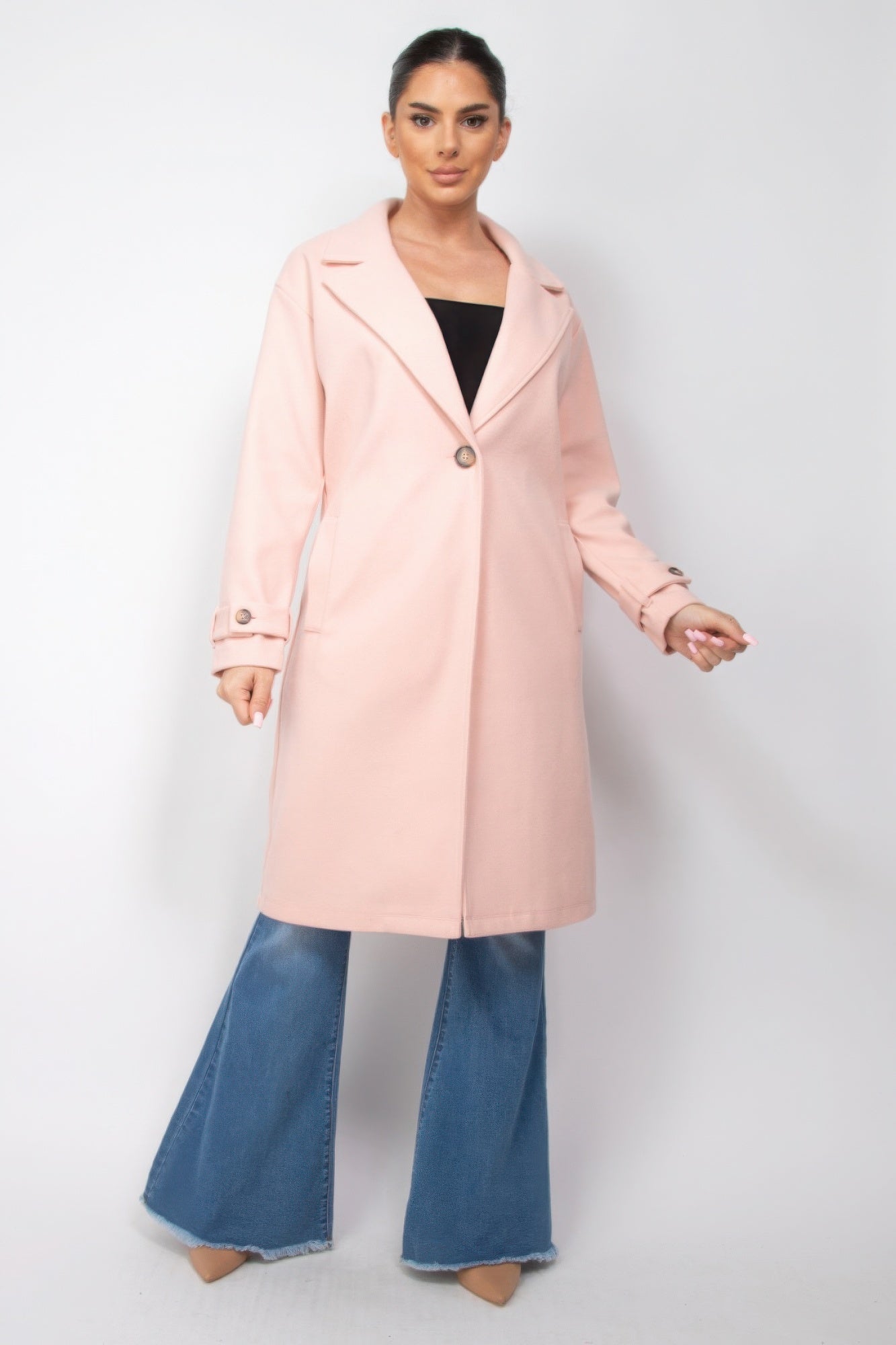 Dragonfly Lane Boutique Collar pocketed coat APPAREL