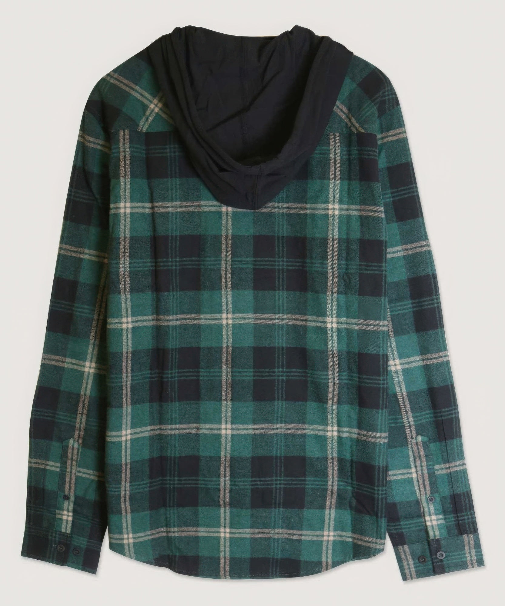 Dragonfly Lane Boutique Contrast Pocket Plaid Hooded Shirt