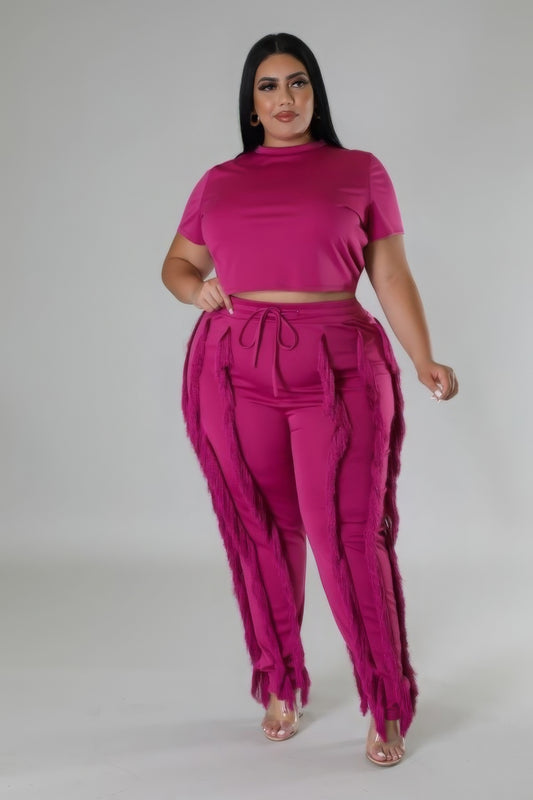 Dragonfly Lane Boutique Crop Top Two-piece Set PLUS SIZE