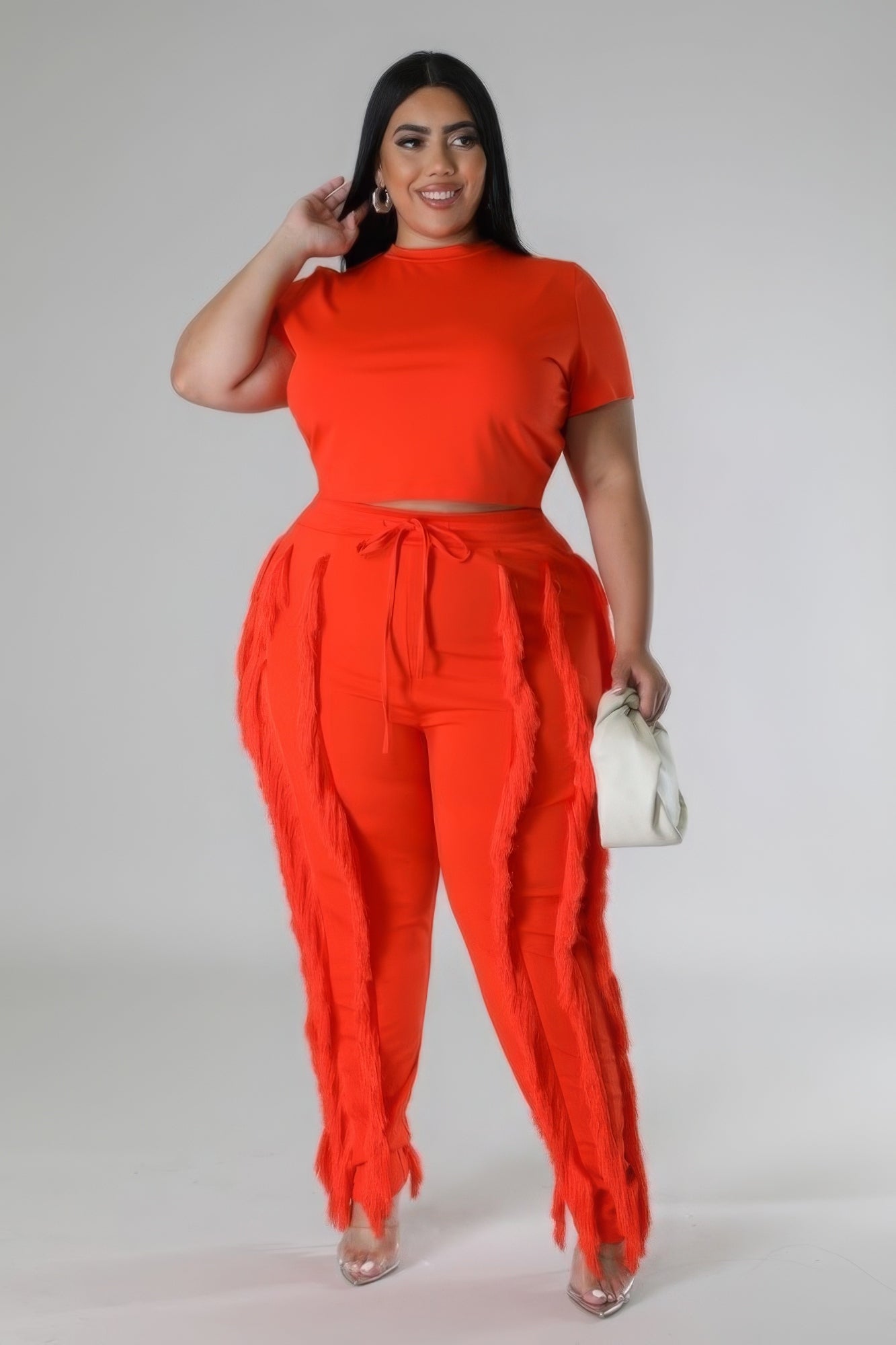 Dragonfly Lane Boutique Crop Top Two-piece Set PLUS SIZE