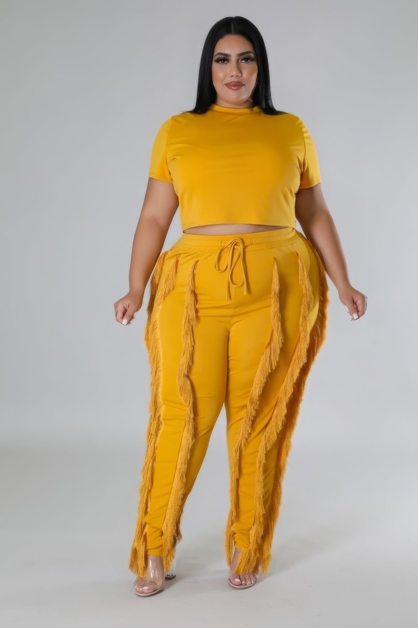 Dragonfly Lane Boutique Crop Top Two-piece Set PLUS SIZE