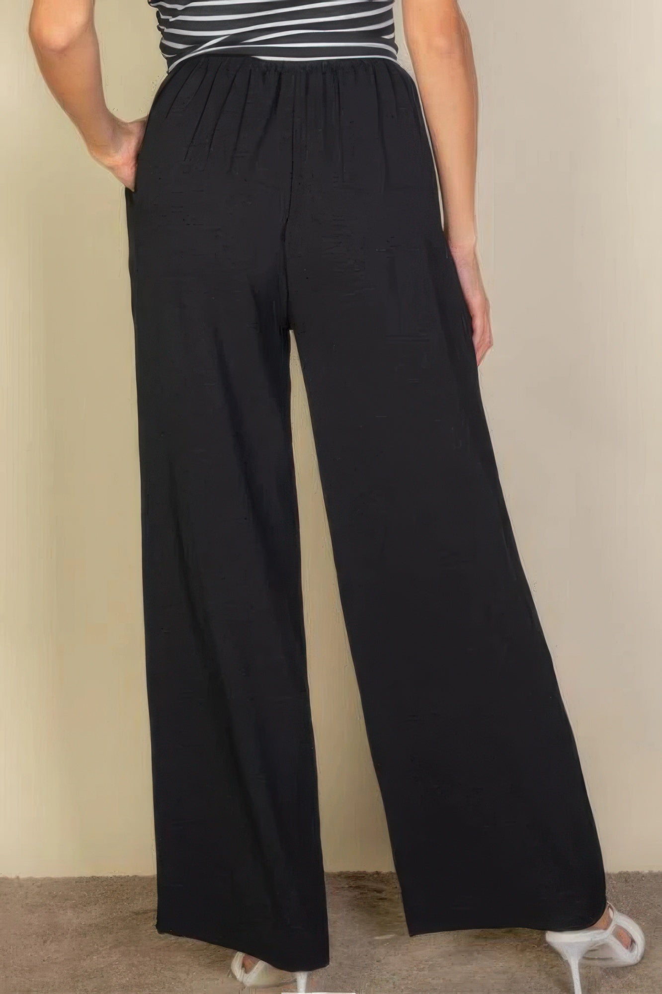 Dragonfly Lane Boutique Drawstring Waist Wide Leg Minimalist Pants APPAREL