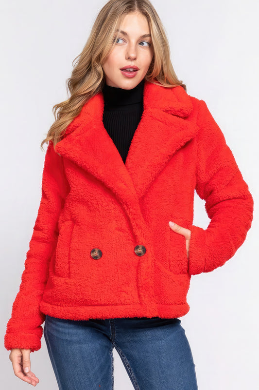 Dragonfly Lane Boutique Faux Fur Sherpa Jacket