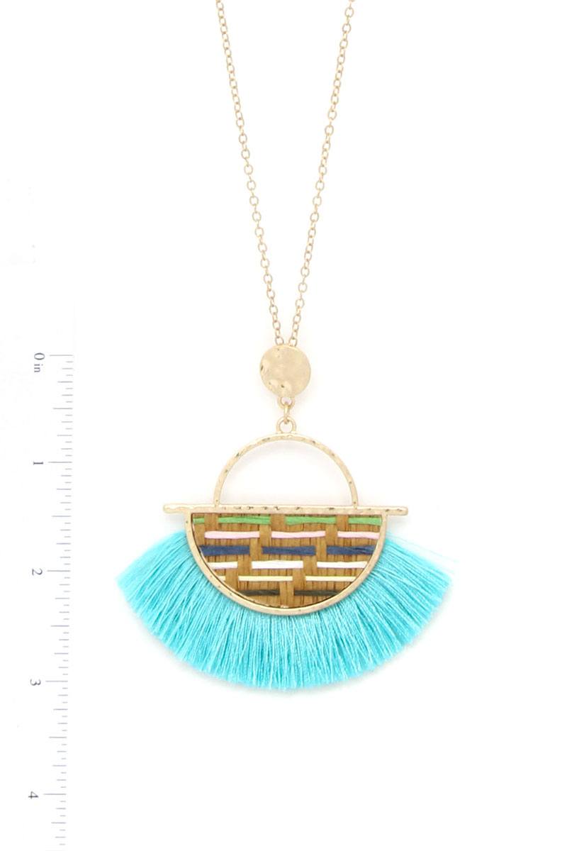 Dragonfly Lane Boutique Half Circle Tassel Pendant Necklace SALE