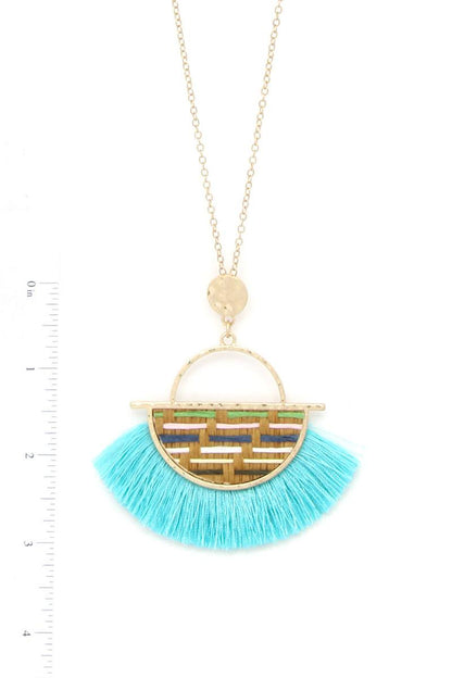 Dragonfly Lane Boutique Half Circle Tassel Pendant Necklace SALE