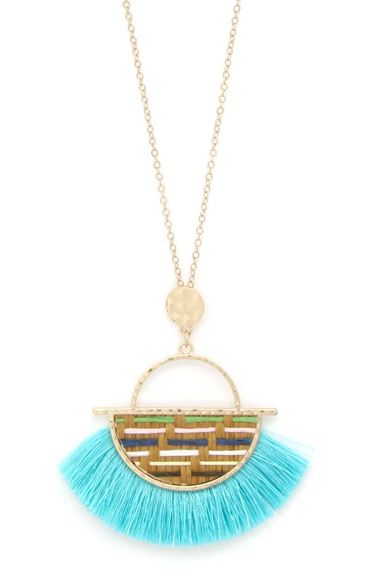 Dragonfly Lane Boutique Half Circle Tassel Pendant Necklace SALE