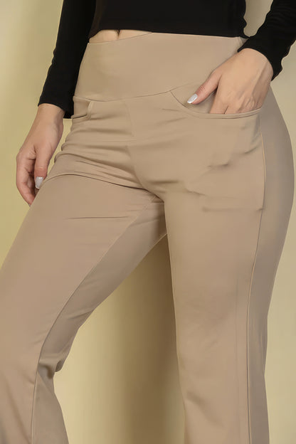 Dragonfly Lane Boutique High Waisted Front Pocket Flare Pants SALE