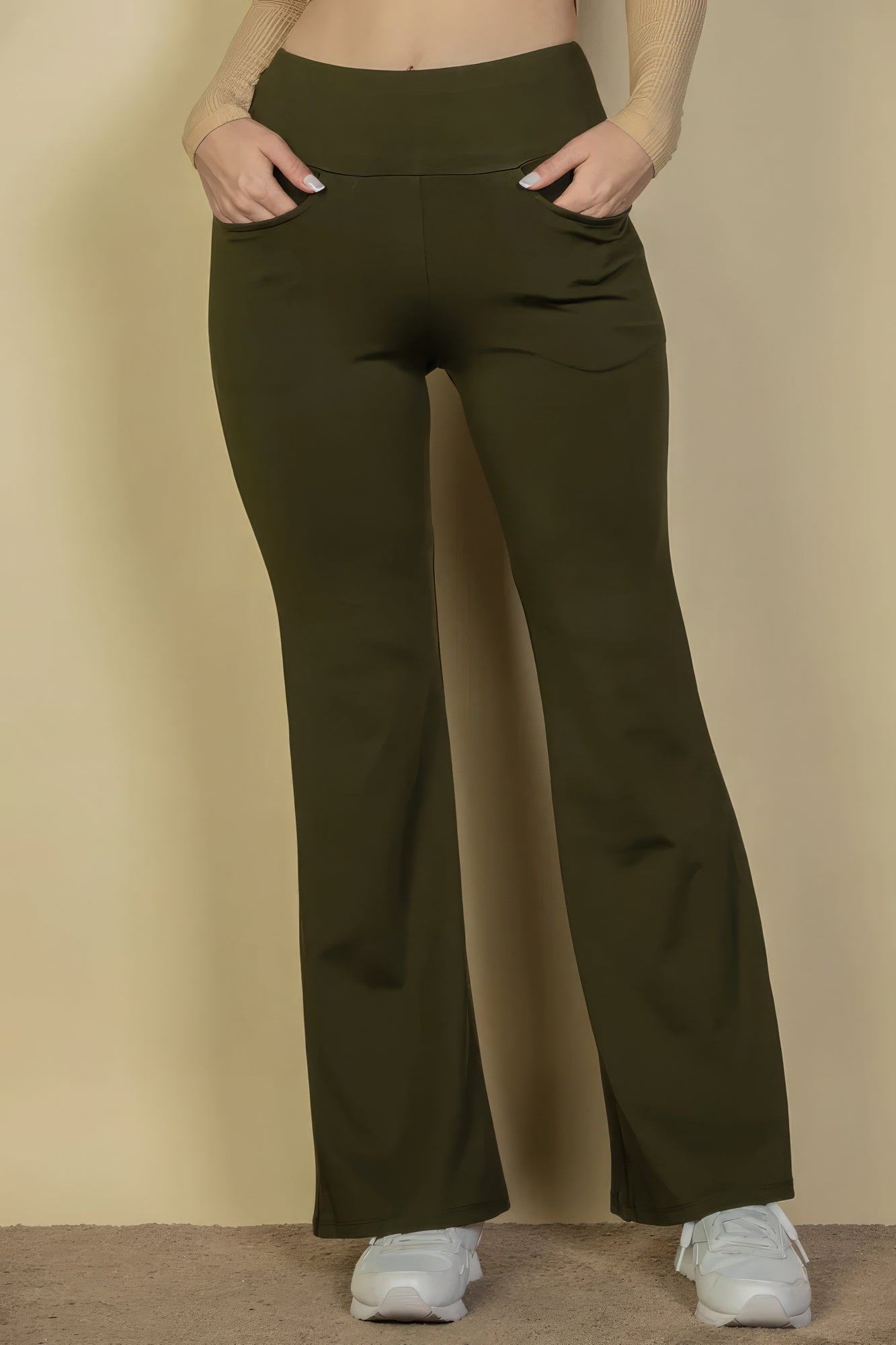 Dragonfly Lane Boutique High Waisted Front Pocket Flare Pants SALE