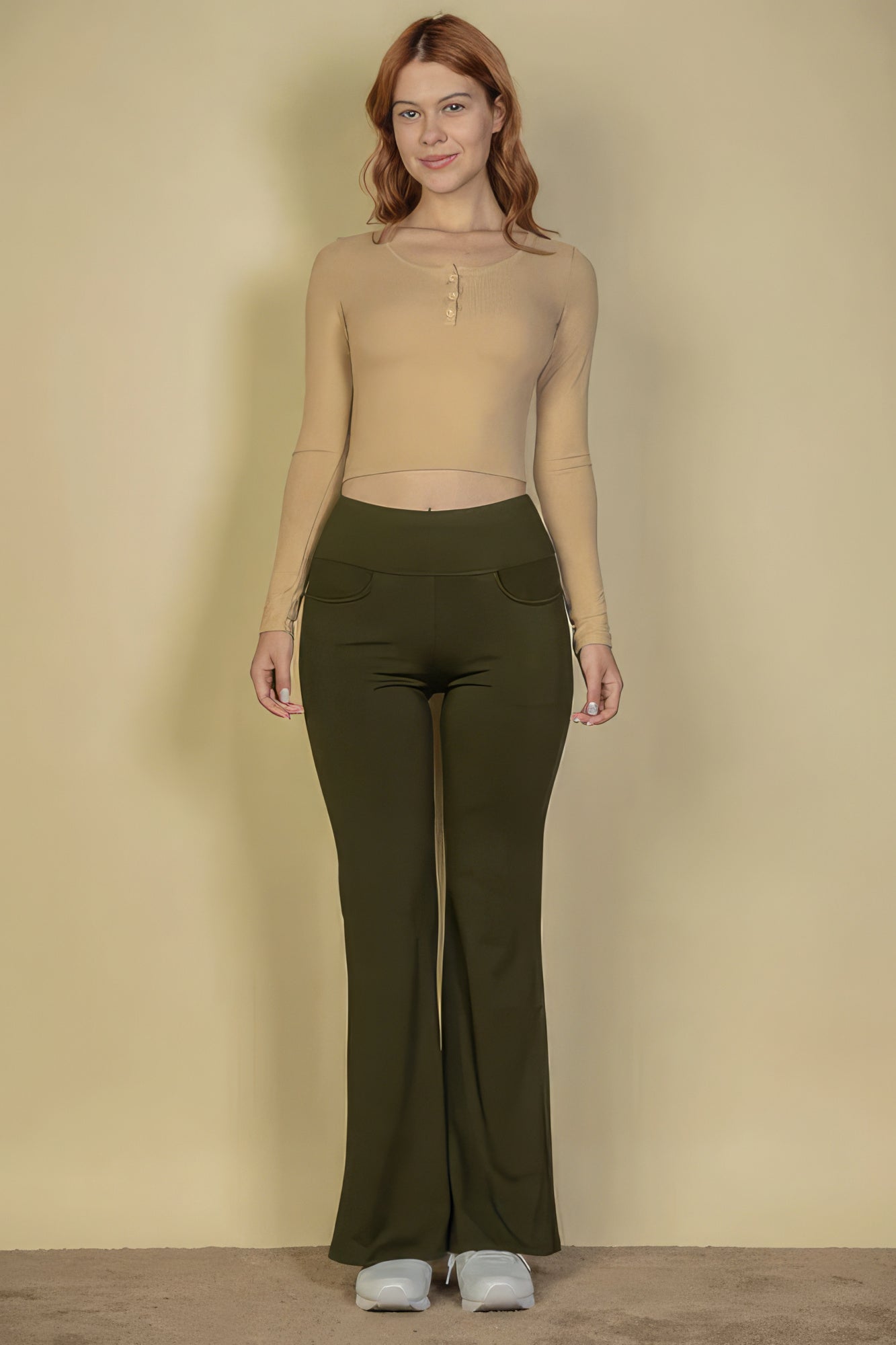 Dragonfly Lane Boutique High Waisted Front Pocket Flare Pants SALE