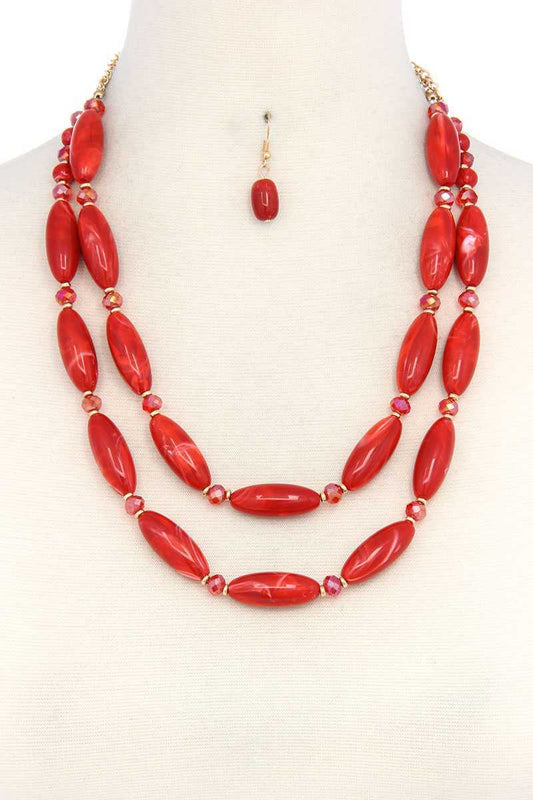 Dragonfly Lane Boutique Oval Bead Layered Necklace SALE