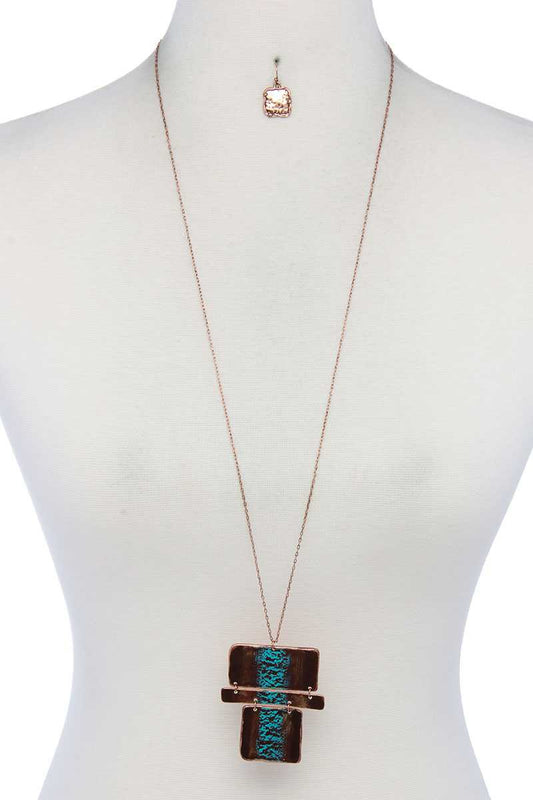 Dragonfly Lane Boutique Rectangular Shape Pendant Necklace SALE